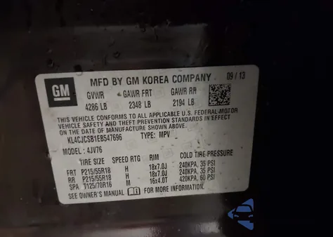 2014 Buick Encore Leather from USA, damaged, VIN KL4CJCSB1EB547696